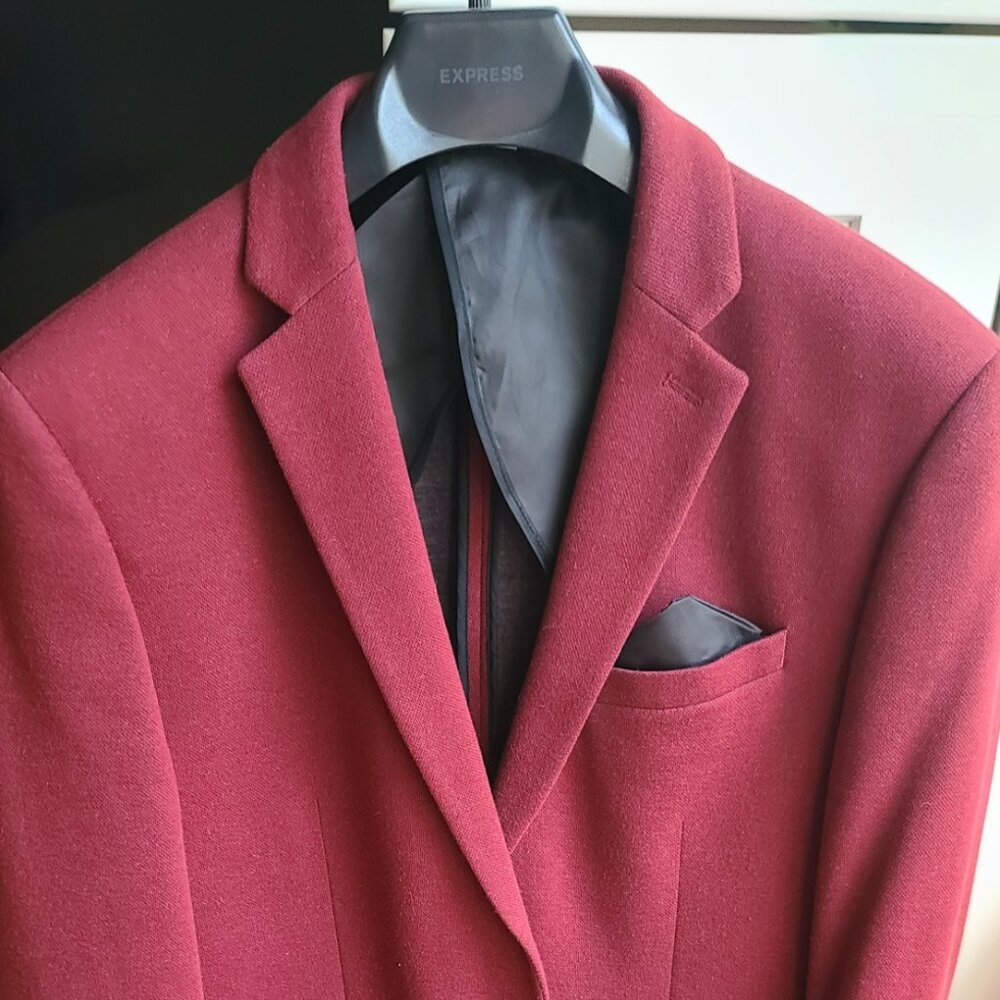 Express Burgundy Knit Blazer – Photographer Fit – Slim – 40R